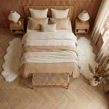 Set de 2 Covoare Duble pentru Dormitor - Alb