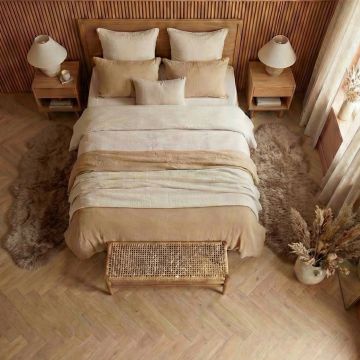 Set de 2 Covoare Duble pentru Dormitor - Bej