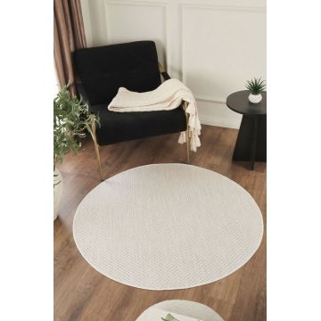Covor (120 cm), Sisalux 3081 Round, 120x120 cm, Crem / Bej