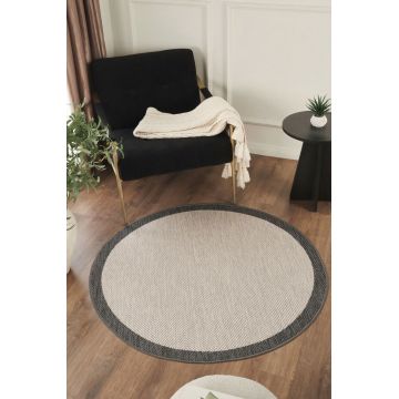 Covor (120 cm), Sisalux 3088 Round, 120x120 cm, Gri/Antracit