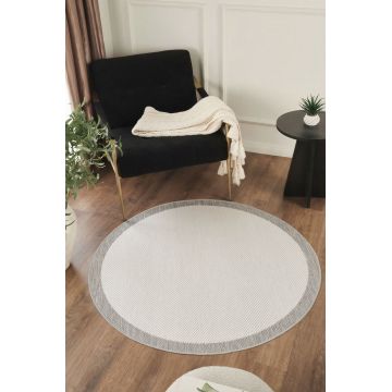 Covor (160 cm), Sisalux 3086 Round, 160x160 cm, Alb/Gri
