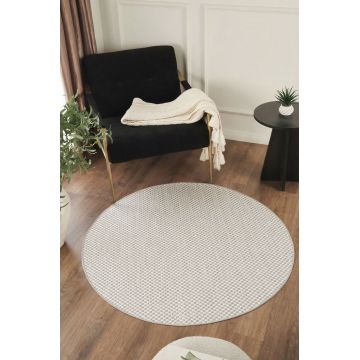 Covor (200 cm), Sisalux 3082 Round, 200x200 cm, Alb/Gri