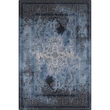 Covor albastru din lână 133x180 cm Difida – Agnella