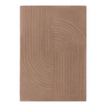 Covor bej țesut manual din lână 200x300 cm Arcura – Vikosa
