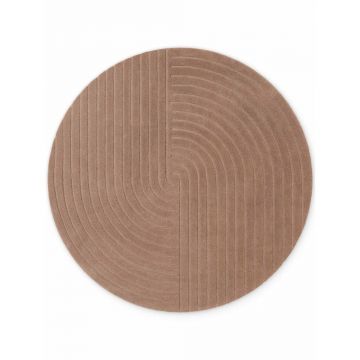 Covor bej țesut manual rotund din lână ø 150 cm Arcura – Vikosa