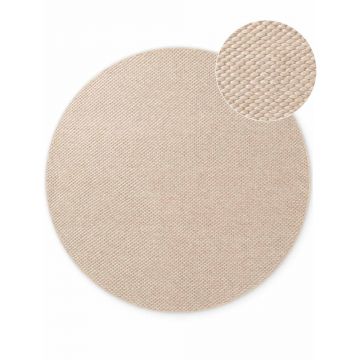 Covor bej țesut manual rotund din lână ø 200 cm Lyon Beans – Elle Decoration