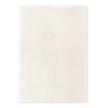 Covor crem țesut manual din lână 120x180 cm Arcura – Vikosa