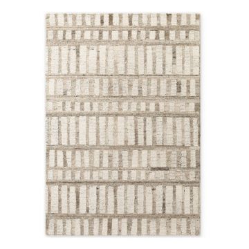 Covor crem țesut manual din lână 160x230 cm Boho 1.0 Linara – Vikosa