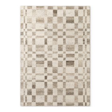 Covor crem țesut manual din lână 80x150 cm Boho 1.0 Structa – Vikosa
