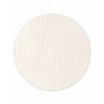 Covor crem țesut manual rotund din lână ø 120 cm Arcura – Vikosa