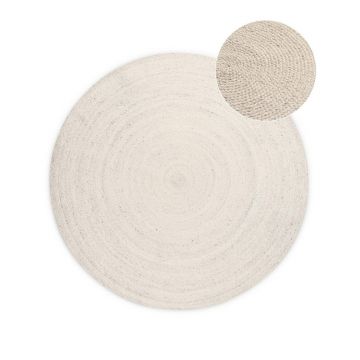 Covor crem reversibil/țesut manual rotund din iută ø 200 cm Braided – Hanse Home