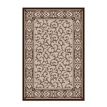 Covor Dreptunghiular pentru Bucatarie, 120 x 170 cm, Crem / Maro, Model Natura