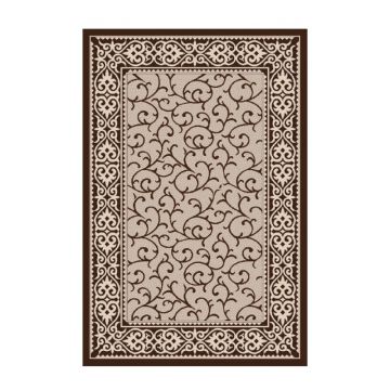 Covor Dreptunghiular pentru Bucatarie, 160 x 230 cm, Crem / Maro, Model Natura