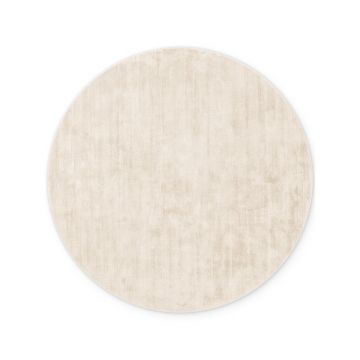 Covor fildeș țesut manual rotund din viscoză ø 120 cm Noemi – Vikosa