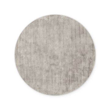 Covor gri țesut manual rotund din viscoză ø 120 cm Noemi – Vikosa