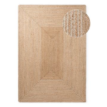 Covor în culoare naturală/în culoare naturală deschisă reversibil/țesut manual din iută 120x170 cm Juno – Hanse Home