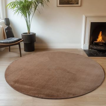 Covor Joy Mocca, Rotund, D120 cm