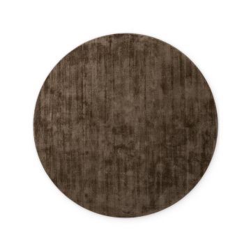 Covor maro țesut manual rotund din viscoză ø 150 cm Noemi – Vikosa