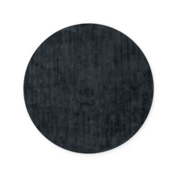 Covor negru țesut manual rotund din viscoză ø 120 cm Noemi – Vikosa