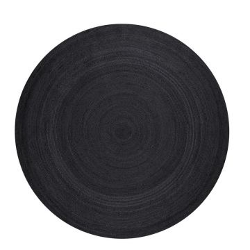 Covor negru reversibil/țesut manual rotund din iută ø 200 cm Braided – Hanse Home