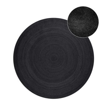 Covor negru reversibil/țesut manual rotund din iută ø 200 cm Braided – Hanse Home