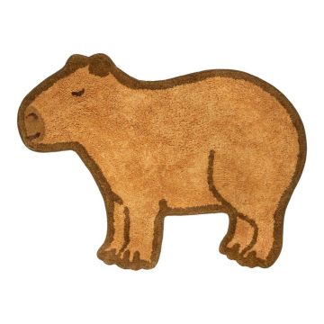 Covor pentru copii maro din bumbac 52x68 cm Capybara – Sass & Belle