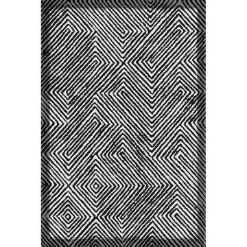 Covor tip traversă alb-negru lavabil 80x200 cm Rimio – Vitaus