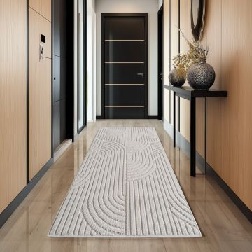 Covor traversa Helix Crem V1, 80 x 250 cm