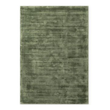 Covor verde țesut manual din viscoză 120x180 cm Noemi – Vikosa