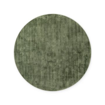 Covor verde țesut manual rotund din viscoză ø 200 cm Noemi – Vikosa ieftin