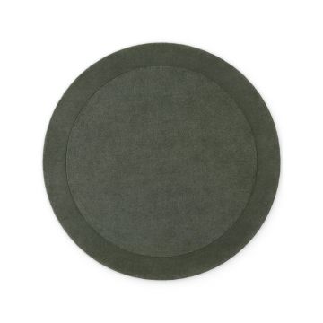 Covor verde închis țesut manual rotund din amestesc de lână ø 200 cm Kivi – Villeroy&Boch