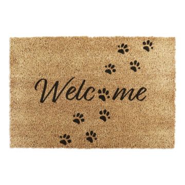 Covoraș de intrare din fibre de nucă de cocos 60x90 cm Welcome Paws – Artsy Doormats