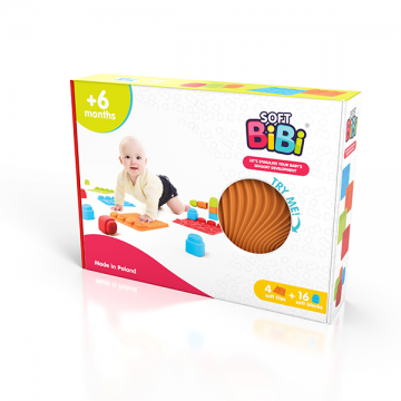 Set covorase senzoriale Soft BiBi cu blocuri de constructie 20 piese