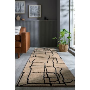 Traversa Theo Circular Knit Crem 80x300 cm, Flair Rugs