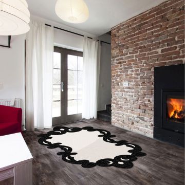 Covor (160 x 230), Aln600Fg416Sy07, 160x230 cm, Negru