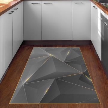 Covor (160 x 230), F5005, 160x230 cm, Aur/Negru