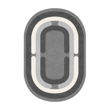 Covor (100 x 150), Sftkece047-Oval, 100x150 cm, Antracit