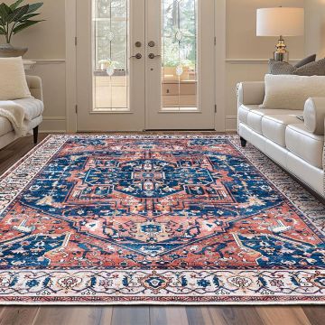 Covor (100 x 200), Kece-Fr118, 100x200 cm, Albastru