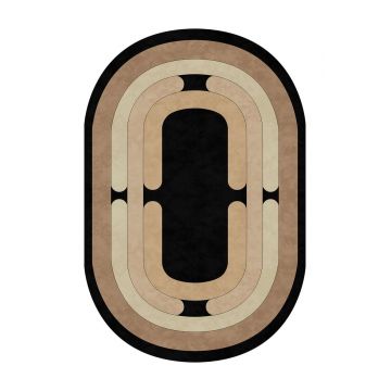 Covor (100 x 300), Sftkece045-Oval, 100x300 cm, Negru