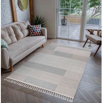 Covor (140 x 200), Korya, 140x200 cm, Bej / Gri