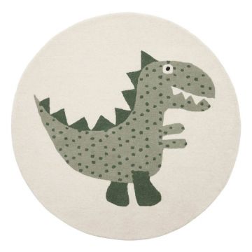 Covor pentru copii verde țesut manual din amestesc de lână ø120 cm Theo DIno – OYOY Mini