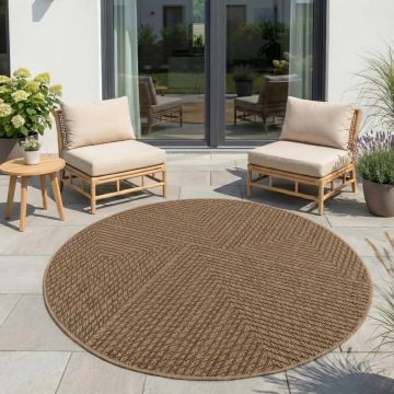 Covor rotund Timber V4 Bej 200x200 cm