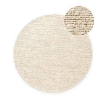 Covor crem țesut manual rotund din lână ø 160 cm Bexley Woolwich – Ted Baker