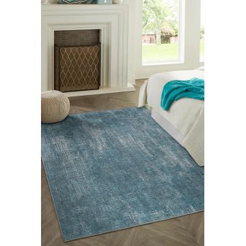 Covor, Folk Chenille, 150x230 cm, Poliester, Albastru