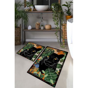 Set covorase de baie, L'essentiel Maison, Schwarz, Poliester, Multicolor