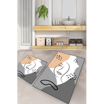 Set covorase de baie, L'essentiel Maison, Smiling Face, Poliester, Multicolor