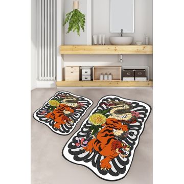 Set covorase de baie, L'essentiel Maison, Wild Animals, Poliester, Multicolor