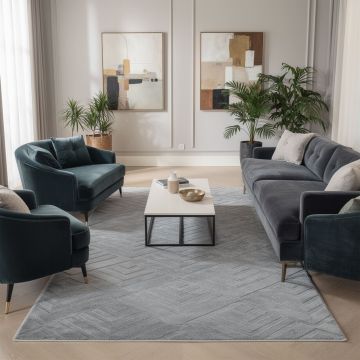 Covor, Dpelus, 80x300 cm, Poliester, Gri