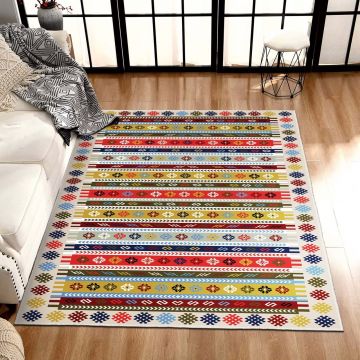 Covor, Els1781, 80x200 cm, Catifea, Multicolor