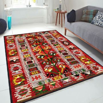 Covor, Els1786, 80x120 cm, Catifea, Multicolor